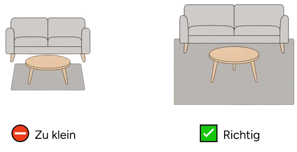 Wie wähle ich die Größe des Teppichs im Wohnzimmer.webp